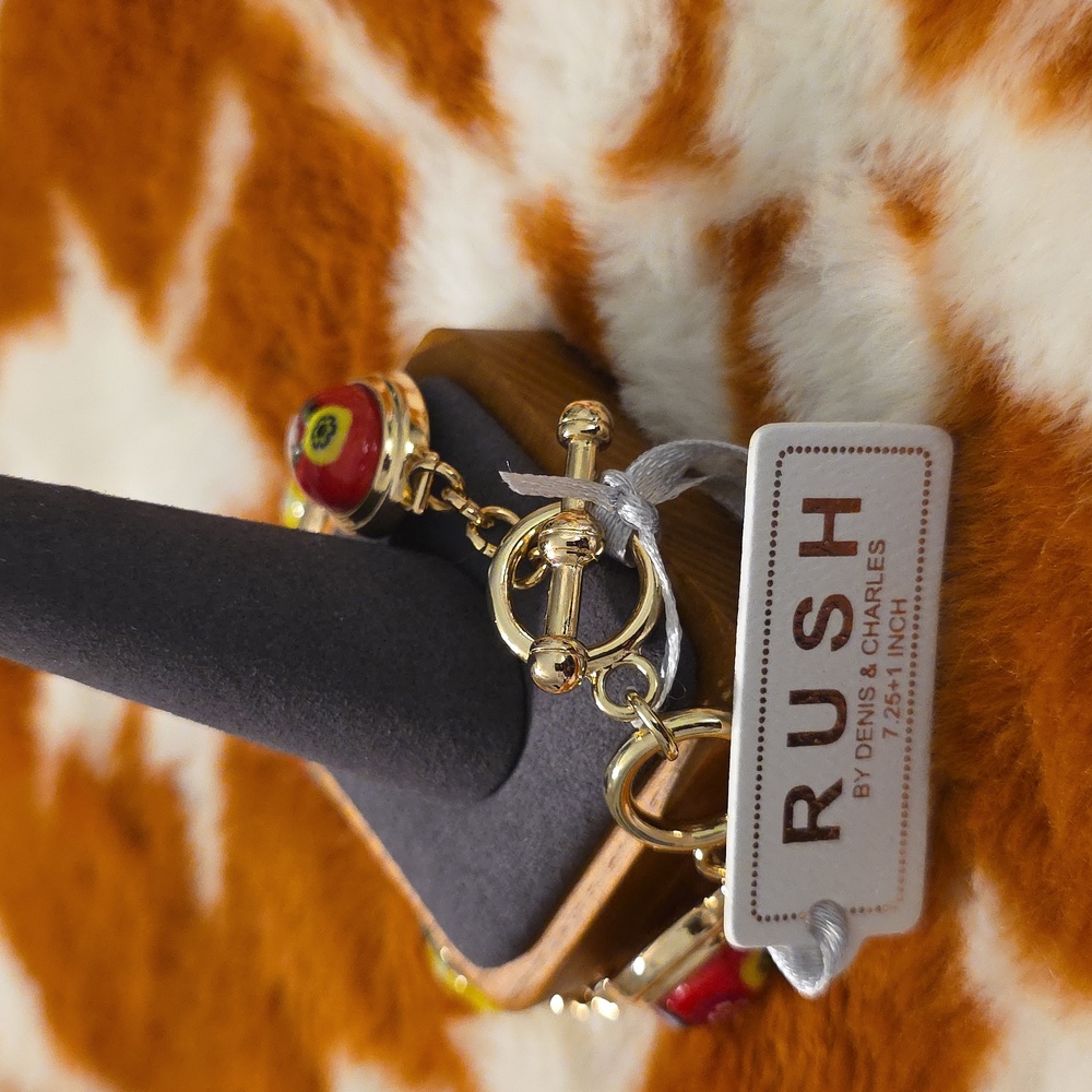 Nwt RUSH Gold Colorful Floral Bracelet - Picture 3 of 6